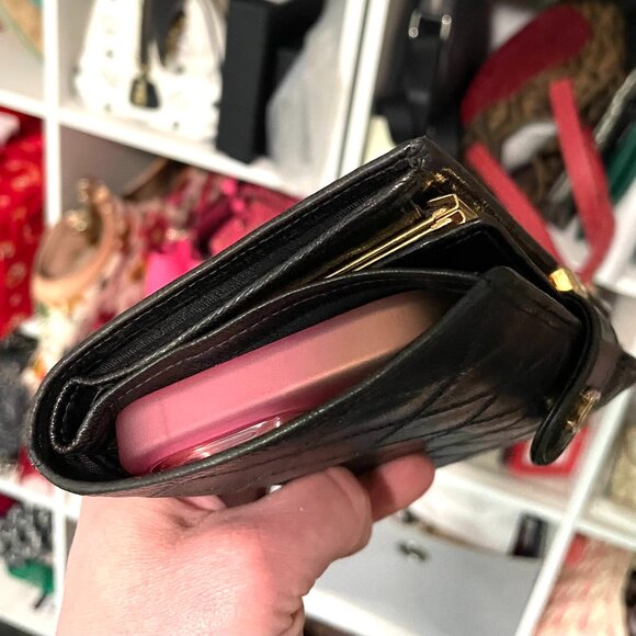 CHANEL Black Quilted Lambskin French Purse Wallet with COA! - Picture 15 of 16